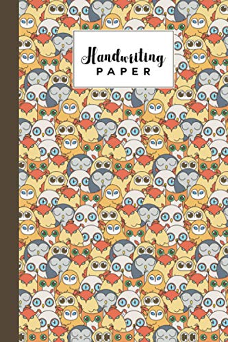 Handwriting Paper: Random Owls Handwriting Paper, 120 Blank Writing ...