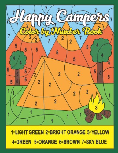 Happy Campers Color by Number Book: Camping Color by Number Coloring