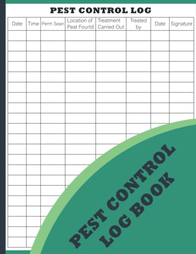 Pest Control Log Book: Chemical Pest &amp; Insect Control Application ...