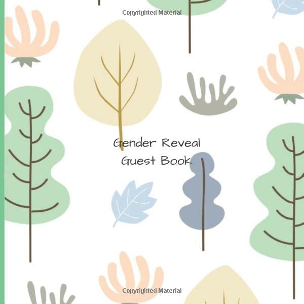 Gender Reveal Guest Book Woodlands Rustic Trees Guestbook For Your