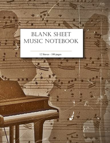 Blank Sheet Music Notebook: White Music Notebook | Music Paper ...