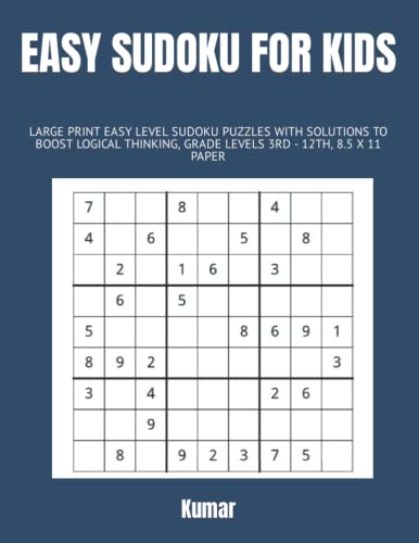EASY SUDOKU FOR KIDS LARGE PRINT EASY LEVEL SUDOKU PUZZLES WITH 