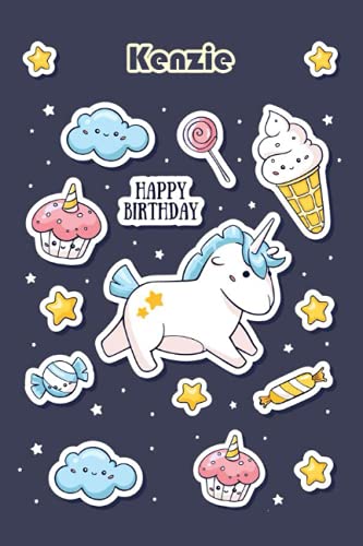 Happy Birthday Kenzie: Beautiful 100 Cute Cartoon Notebook, Birthday