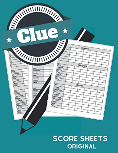 Clue Score Sheets Original: clue board game sheets by Great Nest ...