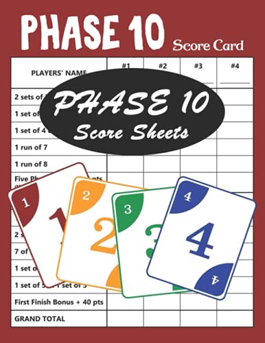 Phase 10 Score Sheets: 130 Large Score Pads for Scorekeeping Phase 10 Phase 10 Score Sheets: 130 Large Score Pads for Scorekeeping Phase 10