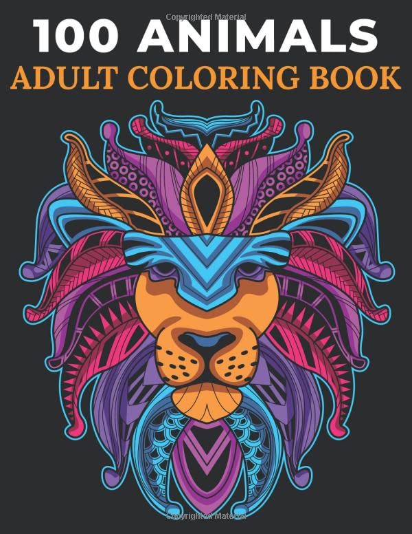 100 Animals Adult Coloring Book 100 Unique Designs / Zentangle
