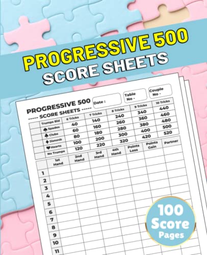Progressive 500 Score Sheets: Progressive 500 Games Score Record Keeper ...