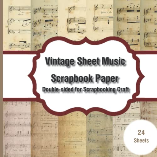 Vintage Sheet Music Scrapbook Paper Double-sided for Scrapbooking Craft