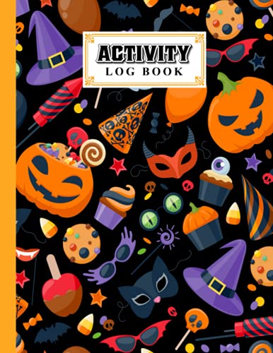 Activity Log Book: Halloween Candy Cover | Daily Activity Log Journal ...