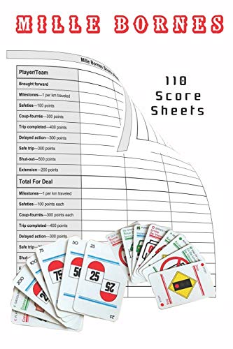 Mille Bornes 110 Score Sheets: Game Record Keeper Book | Score Keeping ...