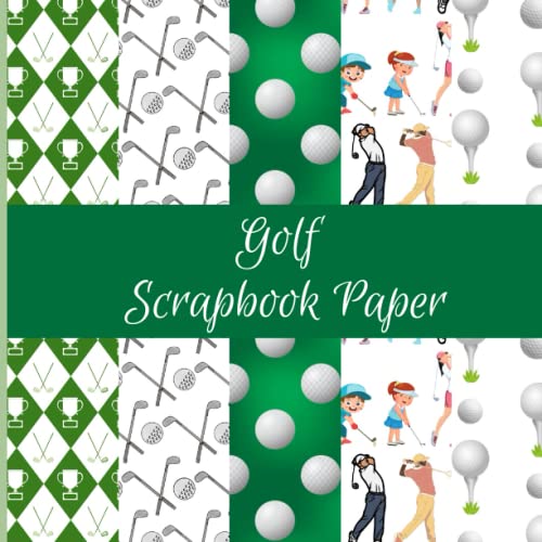 Golf Scrapbook Paper Sport Themed Golf Pattern Double Sided Craft Paper Pad Supplies for DIY