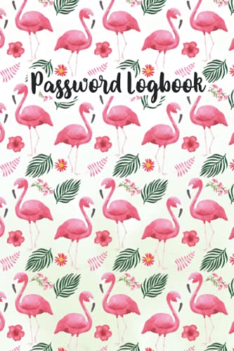 Password Logbook: Pink Birds Flamingo Lovers Internet Address Username