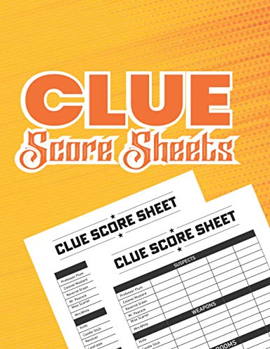 Clue Score Sheets: Clue Master Detective Game Sheets, Clue Score Card ...