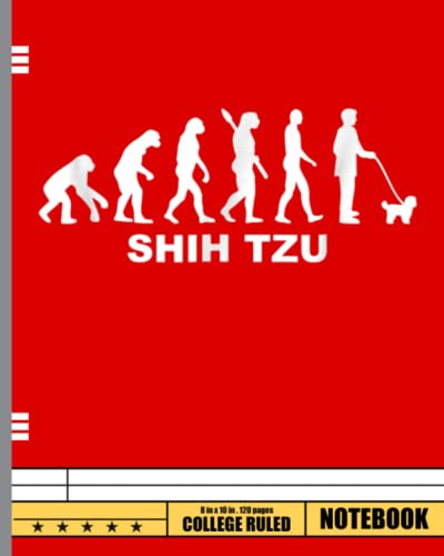 Shih Tzu evolution Notebook: Shih Tzu Nerd | College Ruled Notebook ...