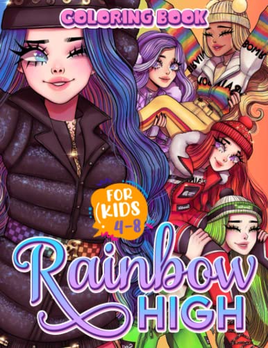 Rainbow Hight Coloring Book For Kids Ages 4-8: Collection Of Easy And