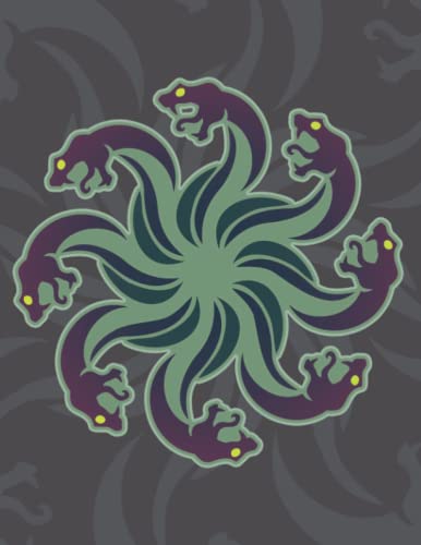 Hydra Naga Serpents Snakes 8.5 x 11 Dot Grid for Journal Notebook by