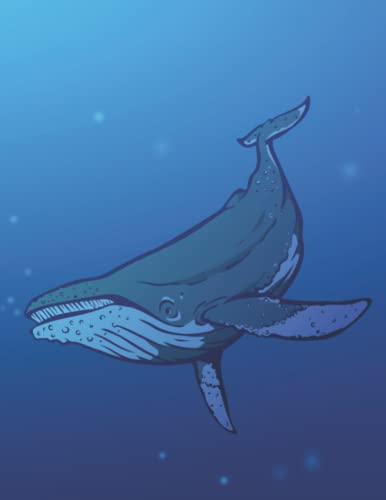 Humpback Whale 8.5 x 11 Lined Notebook Journal 100 Pages - Wide Legal