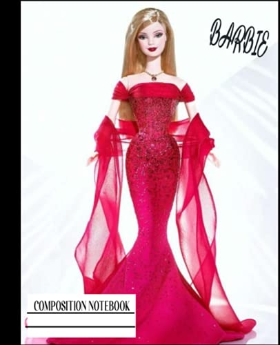 Barbie Composition Notebook: Cute Red And White Barbie Notebook For ...