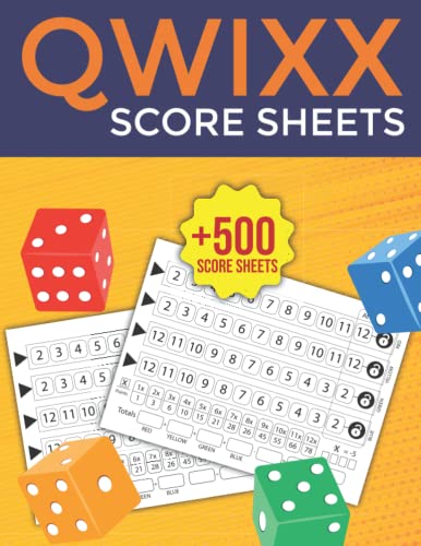 Qwixx Score Sheets: Qwixx Score Pads with size of 8.5x11 inches, Score Cards For Scorekeeping Of ...