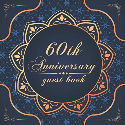 60th Anniversary Guest Book Modern Guestbook for 60th Wedding
