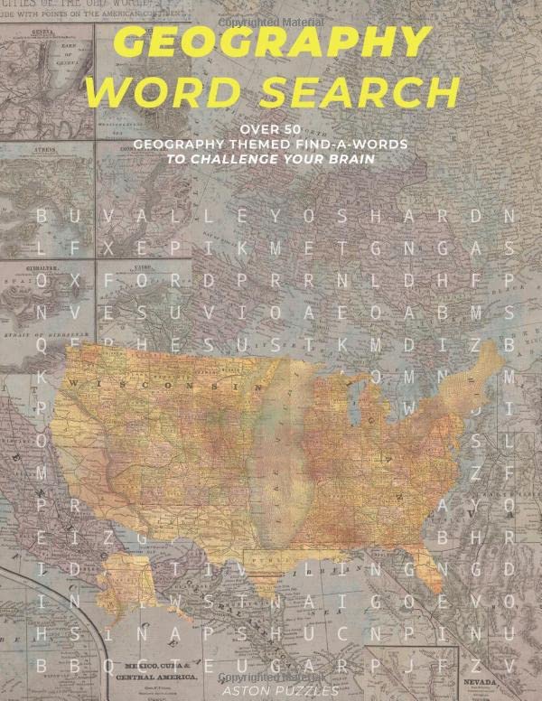 Geography Themed WordSearch Over 50 Large Print Word Searches To Keep