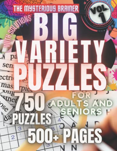 Big Variety Puzzle Book for Adults and Seniors, Volume 01: Large Print ...
