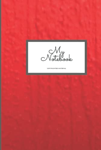 Red Note Pages Notebook 120 lined Pages, red Theme: 6 x 9 page numbers, the perfect ...
