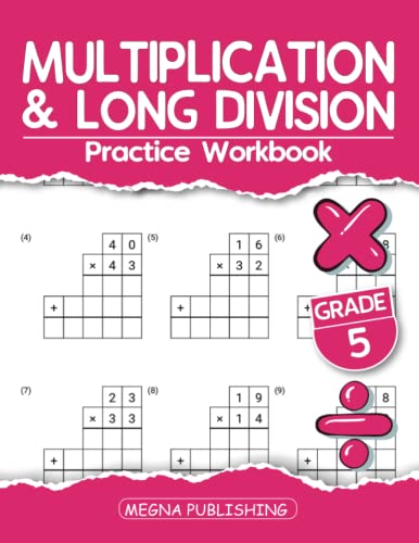 Multiplication and Long Division Math Workbook Grade 5: Multiplication ...