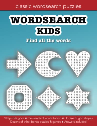 Wordsearch Kids: 100 themed word search puzzle grids with fun shapes ...