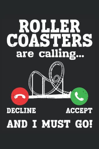 Roller Coaster Notebook: Funny Roller Coaster Notebook For Amusement ...