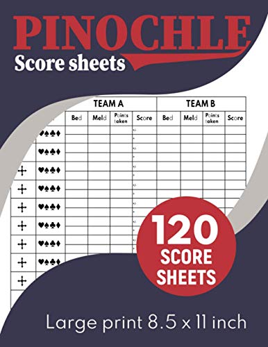 Pinochle Score sheets: 120 Large pinochle score pads. by Taia ...