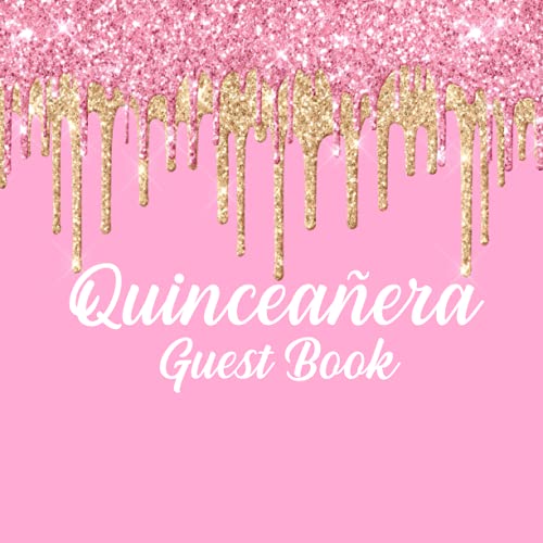 Quinceañera Guest Book Pastel Pink Gold White Glitter Mis Quince Años