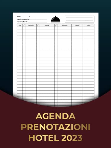 Agenda Prenotazioni Ristorante 2023 - Formato A4, 750 Pagine | Doppia Pagina Giornaliera Per Pranzo E Cena - Foto 5