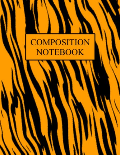 Notebook: Tiger Print Cover, Composition Notebook - College Ruled 120 ...