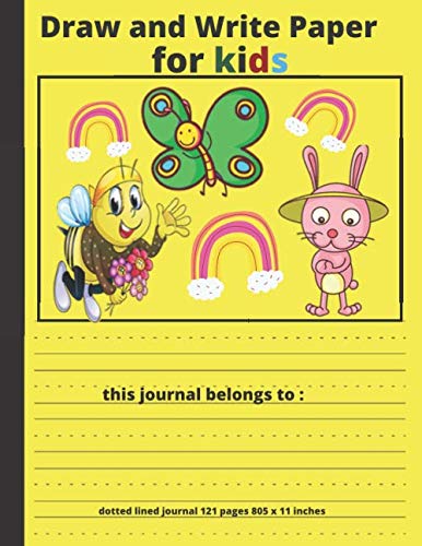 Draw and Write Paper for Kids: Blank Dotted Lined Notebook Make a story