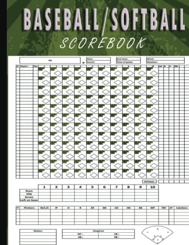Baseball Scorebook: softball 120 pages scorekeeper book to track your ...