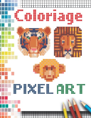 LIVRE DE COLORIAGE PIXEL ART: Cahier de dessin pixel art avec modèle ...