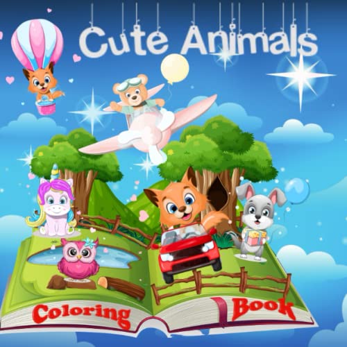 Cute Animals Coloring Book 112 Pages With Fun and Easy Animals to