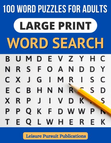 Large Print Word Search: 100 Word Puzzles for Adults | Size 8.5 x 11 by ...