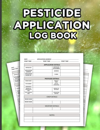 Pesticide Application Log Book: Pesticide Spray Record Sheet | Chemical ...