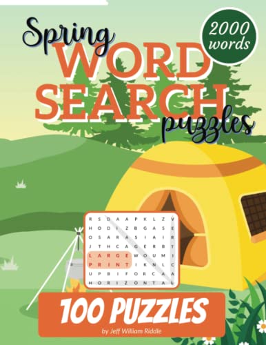100 Large Print Puzzles: Spring Activities Word Search for Adults and ...
