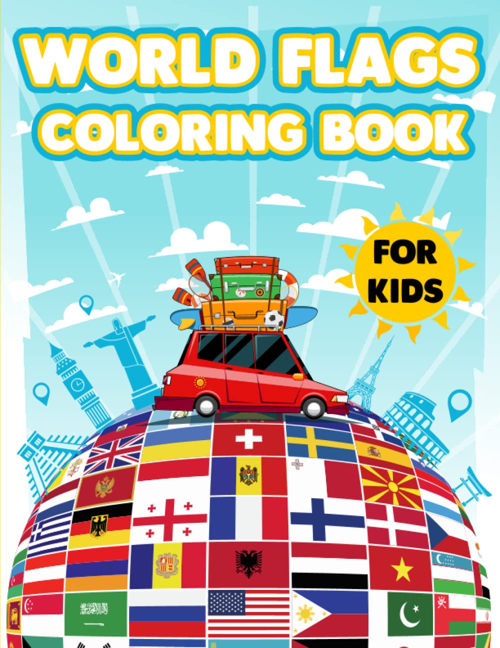 World Flags Coloring Book For Kids: All 197 countries and flags of the