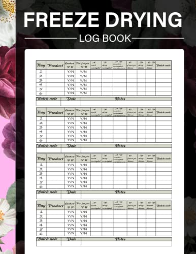 Home Freeze Drying Log Book: Freeze Drying Book, Food Batch Schedules ...