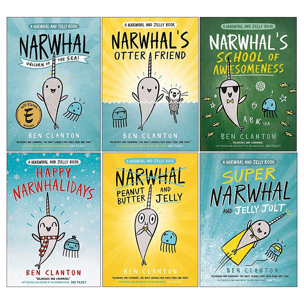 Narwhal and jelly series 6 books collection set by ben clanton by ben