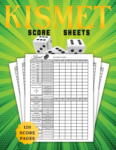 Kismet score sheets: 120 Large Score Pads for Scorekeeping, Kismet Score Cards, Kismet Score ...