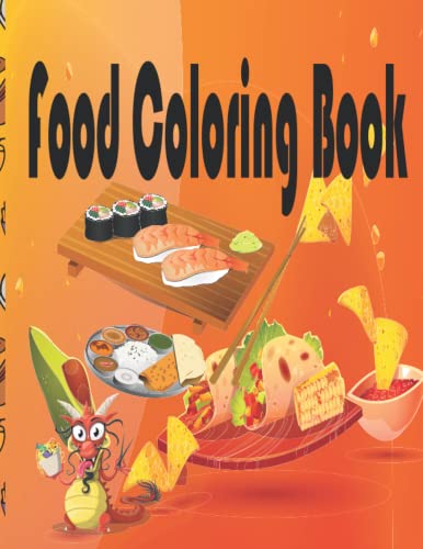 Food Coloring Book: 50 food image, Dot to dot Drawing coloring notebook