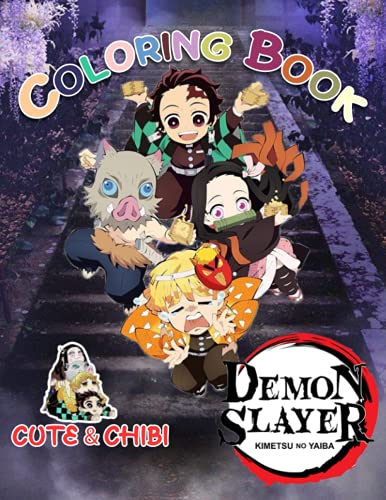 Demon Slayer Coloring Book: Big Chibi Anime Kimetsu No Yaiba An Awesome ...