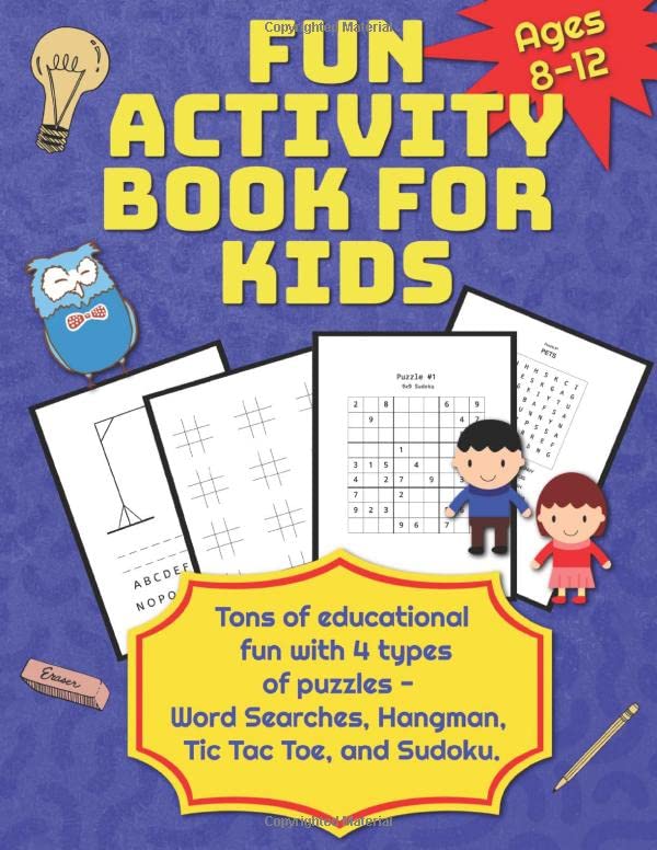 Fun Activity Book For Kids: Puzzle Book For Kids Aged 8-12, Hours of