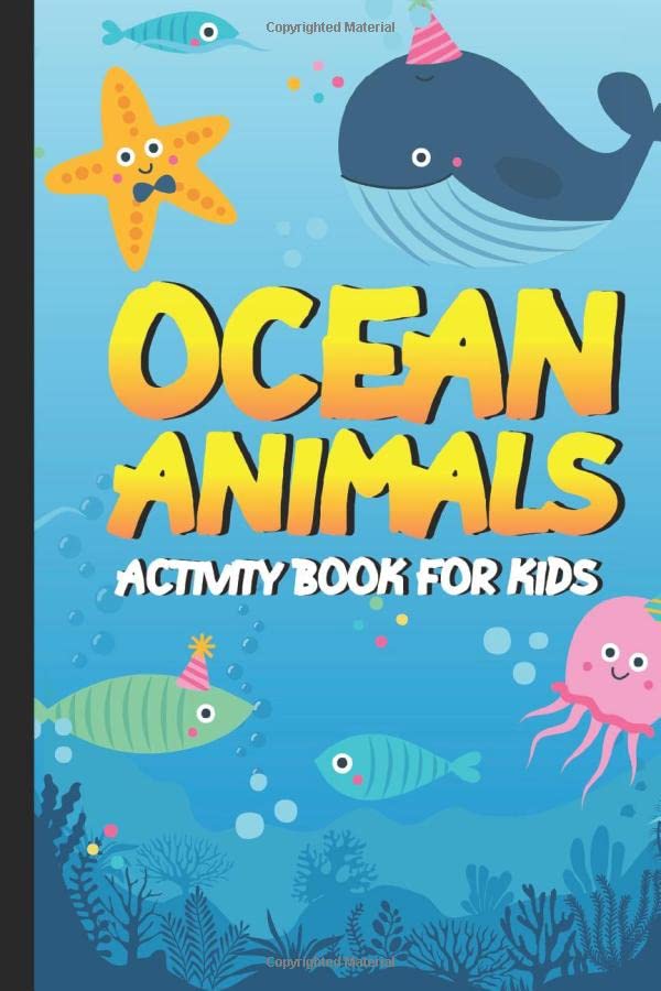 Ocean Animals Activity Book For Kids: Coloring and Puzzle Workbook ...
