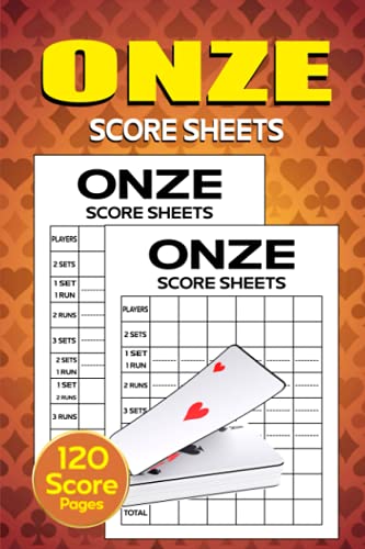 Onze Score Sheets: 120 Large Scorebook for Onze, Onze Game Record Score ...
